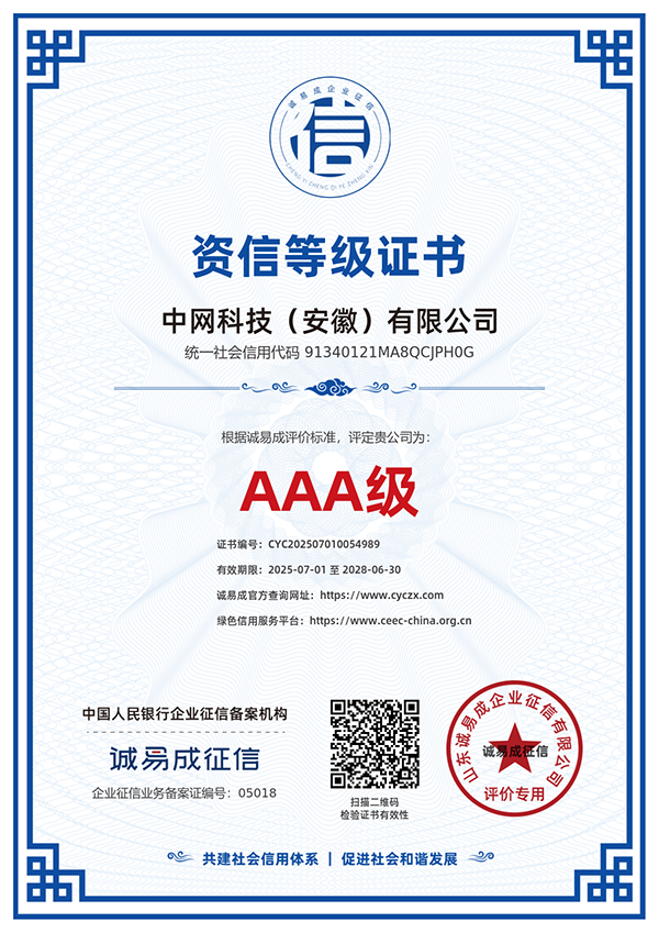 资信等级证书-中网科技（安徽）有限公司20250701